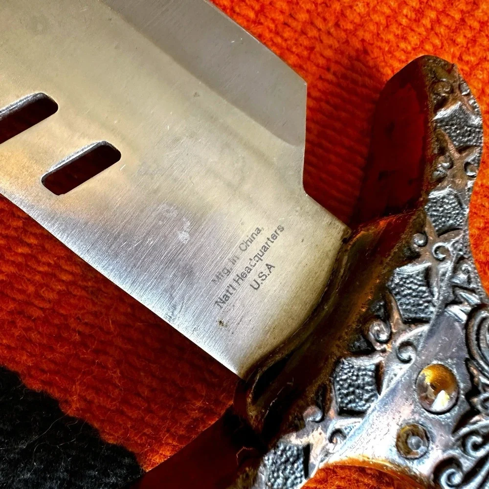 Vintage Maxam Stainless Steel Fighting Dagger Knife Stag Horn Handle